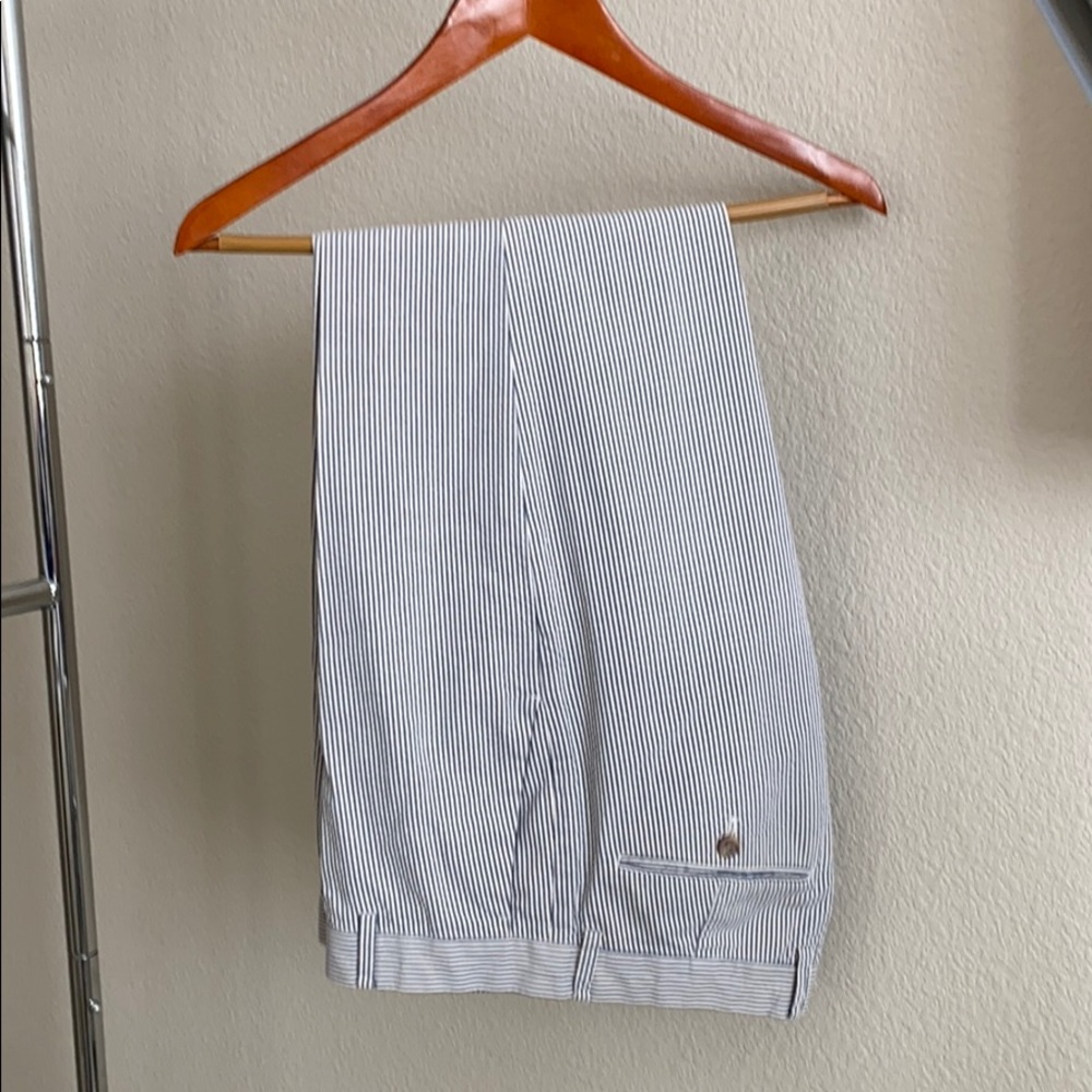 J Crew Plain front, seersucker dress pants